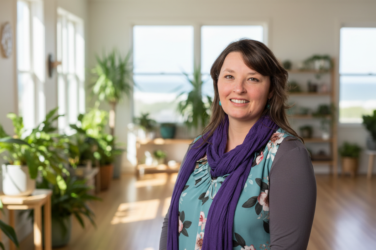 Leah in healing studio